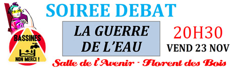 23 nov 2018 SOIR2E DÉBAT LA GUERRE DE L'EAU